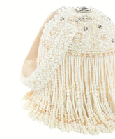 Sophia Ivory Suede Handcrafted Bucket Bag