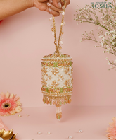 Bella Pastel Suede Embellished Cylinder Mini Bag