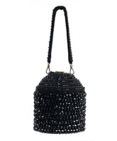 Diana Black Suede Embellished Bucket Bag