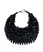 Ophelia Black Suede Embellished Hobo Bag
