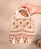 Elara Multicolor Suede Embellished Box Bag