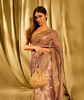 Sunheri Gold Georgette Embellished Potli