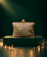 Pixie Gold Ombre Rhinestone Pillow Clutch