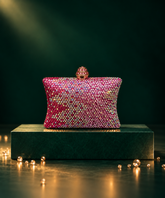 Pixie Pink Ombre Rhinestone Pillow Clutch