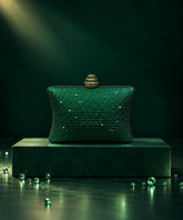 Pixie Green Rhinestone Pillow Clutch