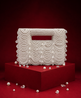 Amyra Silver Suede Handcrafted Clutch