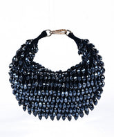 Ophelia Navy Blue Suede Embellished Hobo Bag