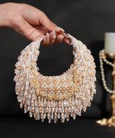 Alara Ivory Pastel Suede Embellished Hobo Bag