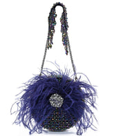 Kiraz Multicolor Suede Embellished Clutch