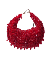 Liona Red Suede Embellished Hobo Bag
