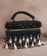 Mirage Black Mirrorwork Embellished Vanity Bag