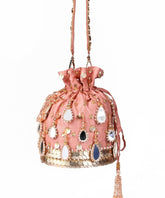 Sheesh Mahal Pink Embellished Potli