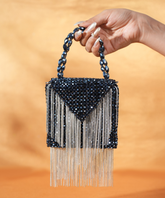 Natali Navy Blue Embellished Mini Bag