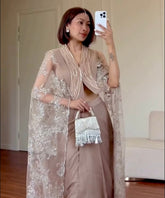 Elara Ivory Suede Embellished Box Bag