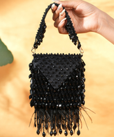 Luna Black Suede Embellished Mini Bag