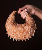 Liona Gold Georgette Embellished Hobo Bag