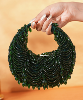 Liona Green Suede Embellished Hobo Bag