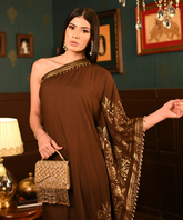 Zora Gold Georgette Handcrafted Box Bag