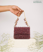 Kiyara Mauve Suede Crystal Embellished Mini Bag