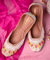 Jewel-toned Hand-Embroidered Leather Jutti