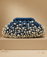 Serene Denim Embellished Clutch