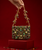 Noorani Multicolor Suede Embellished Mini Bag