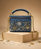 Alizeh Gold & Silver Denim Embroidered Vanity Bag