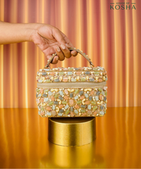 Abia Pastel Georgette Embellished Vanity Bag