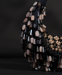 Alara Black Pastel Suede Embellished Hobo Bag