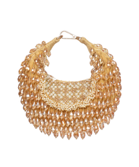 Alara Gold Suede Embellished Hobo Bag