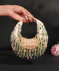 Alara Green Pastel Suede Embellished Hobo Bag