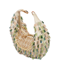 Alara Green Pastel Suede Embellished Hobo Bag