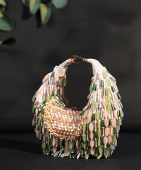 Alara Green Pastel Suede Embellished Hobo Bag