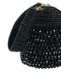 Diana Black Suede Embellished Bucket Bag