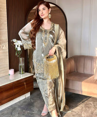 Bailey Gold Georgette Handcrafted Hand Bag