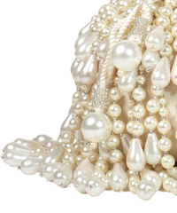 Zarah Ivory Pearl Suede Embellished Potli