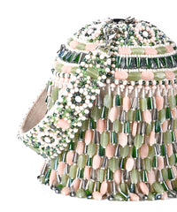 Elly Pastel Green Suede Crystal Embellished Bucket Bag