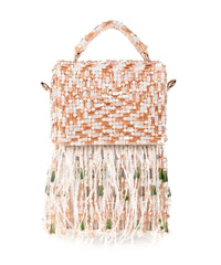 Cascade Ivory Hand Embellished Box Bag