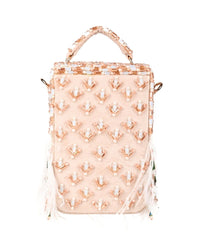 Cascade Ivory Hand Embellished Box Bag