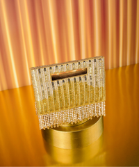 Ayla Gold & Silver Suede Embellished Clutch