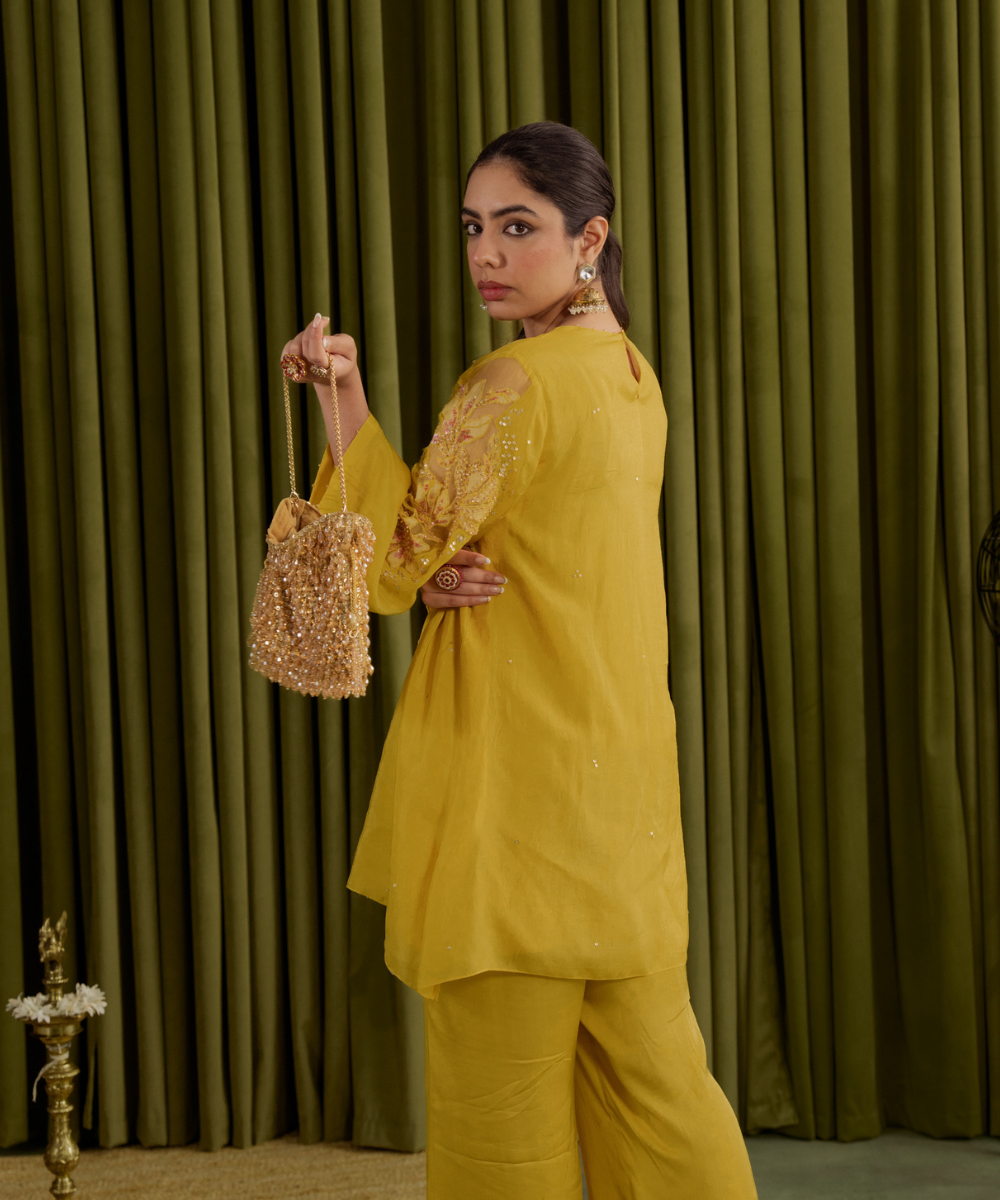 Haya Gold Embellished Crystal Potli