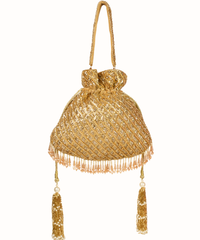 Sitara Gold Suede Sequin Embellished Potli