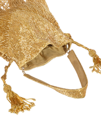 Bailey Gold Suede Handcrafted Potli