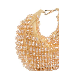 Ophelia Gold Suede Embellished Hobo Bag