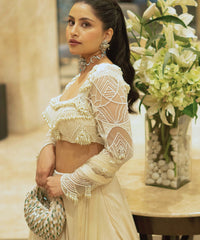 Elly Sage Suede Embellished Hobo Bag