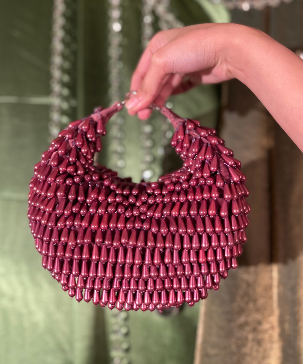 Jae Pink Suede Embellished Hobo Bag