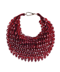 Ophelia Maroon Suede Embellished Hobo Bag