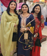 Rania Gold & Pink  Georgette Embellished Cylinder Mini Bag