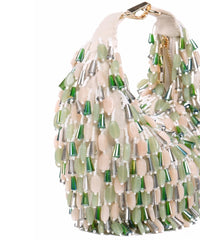 Elly Ivory Suede Embellished Hobo Bag