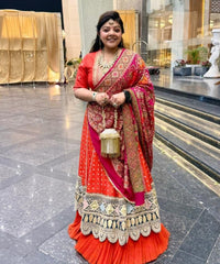 Ella Gold Georgette Handcrafted Bucket Bag